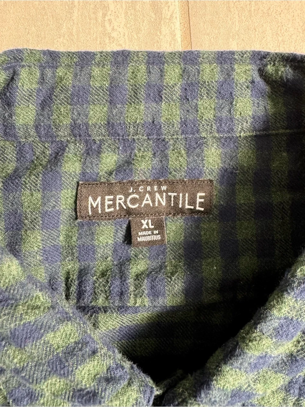 J. Crew Mercantile Blue and Green Plaid Flannel Button-Down Shirt